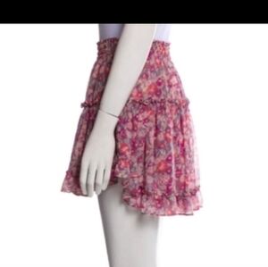 Misa Los Angeles Pink Floral Mini Skirt